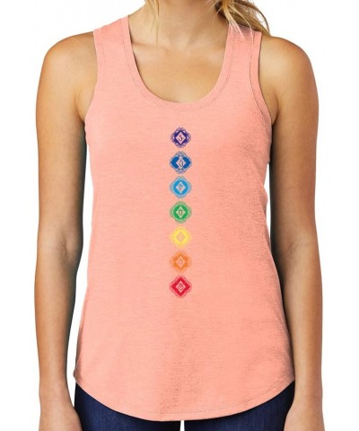 Women's Diamond Chakras Racerback Tank Top Peach $14.27 Activewear