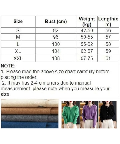 Women's Round Neck Wool Cardigan Sweaters,100% Cashmere Button Front Long Sleeve Soft Warm Knit Open Front Sweater Camel $22....