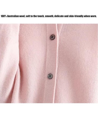 Women's Round Neck Wool Cardigan Sweaters,100% Cashmere Button Front Long Sleeve Soft Warm Knit Open Front Sweater Camel $22....