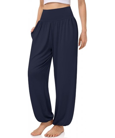 Women's Harem Casual Loose Pants Yoga Sweatpants Flowy High Waisted Lounge Comfy Pajama Joggers with Pockets Navy $20.99 Acti...