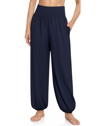 Women's Harem Casual Loose Pants Yoga Sweatpants Flowy High Waisted Lounge Comfy Pajama Joggers with Pockets Navy $20.99 Acti...