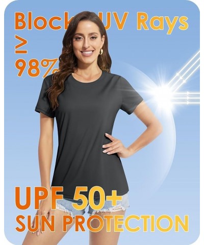 Women's Sun Shirts UPF 50+ UV Protection Short Sleeve Rash Guard Quick Dry Lightweight Top T-Shirts Swim Shirts Dark Gray $13...