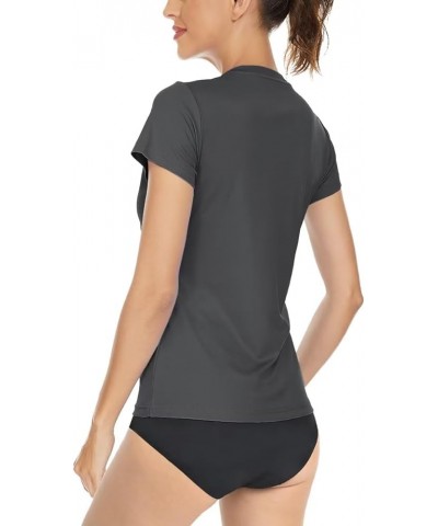 Women's Sun Shirts UPF 50+ UV Protection Short Sleeve Rash Guard Quick Dry Lightweight Top T-Shirts Swim Shirts Dark Gray $13...