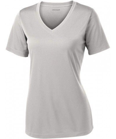 Women's Short Sleeve Moisture Wicking Athletic Shirts in Sizes XS-4XL Silver $12.74 Activewear