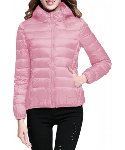 Packable Puffer Jacket for Women Lightweight Winter Short Duck Down Jackets Slim Fit Bubble Coat Zipper Down Jacket with Hood...