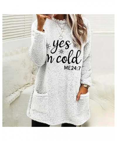 Womens Oversized Sherpas Pullover Hoodie with Pockets Fuzzy Fleece Sweatshirt Coat White $17.66 Hoodies & Sweatshirts