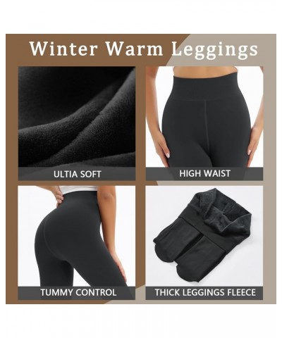 Fleece Lined Leggings for Women Thermal Tummy Control High Waist Winter Warm Workout Tights Wine $11.99 Leggings