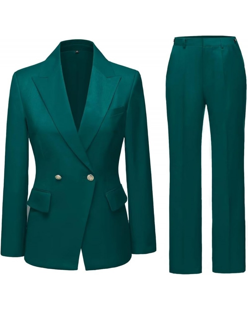 Women's Suit 2 Piece Suit Blazer Pants Set Business Suit Jacket for Women Office Lady Work Pants Suit Set Teal $25.01 Suits