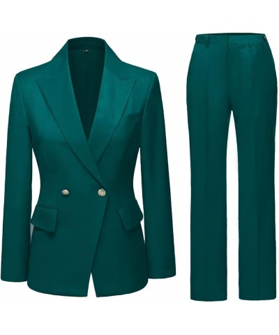 Women's Suit 2 Piece Suit Blazer Pants Set Business Suit Jacket for Women Office Lady Work Pants Suit Set Teal $25.01 Suits