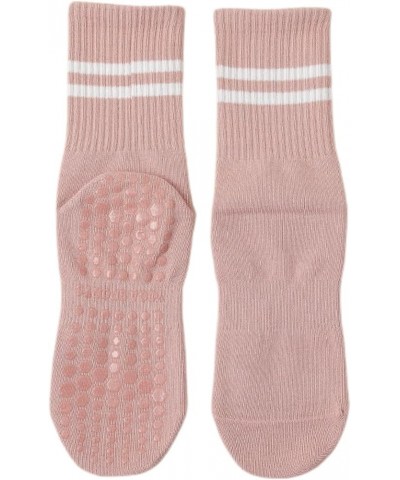 Pilates Socks with Grips for Women, Grippy Yoga Socks Cotton Mid-tube Non Slip Sticky Socks for Dance, Ballet Pink $7.50 Acti...