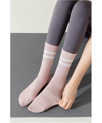 Pilates Socks with Grips for Women, Grippy Yoga Socks Cotton Mid-tube Non Slip Sticky Socks for Dance, Ballet Pink $7.50 Acti...