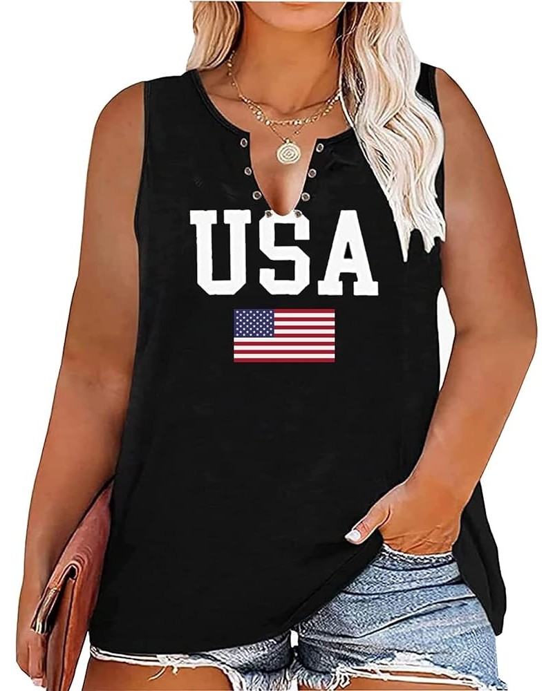 Plus-Size We The People 1776 Tank Top Summer Ring Hole V Neck Shirt Women 4th of July Tanks American Flag Sleeveless Tee Usa ...