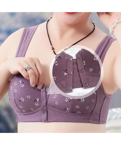 Daisy Bra for Women 2024 Push Up Sports Bras No Underwire Wireless Bras Front Closure Cotton Support Bras for Older Women E K...