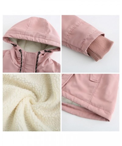 Plus Size Winter Coats for Women Thicken Fleece Lined Parka Hooded Zip Up Snap Button Mid Length Casual Outwear with Pockets ...