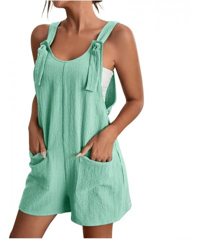 Rompers for Women Summer Casual Sleeveless Overall Comfy Loose Spaghetti Strap Romper Fashion Jumpsuit with Pockets 03 Green ...