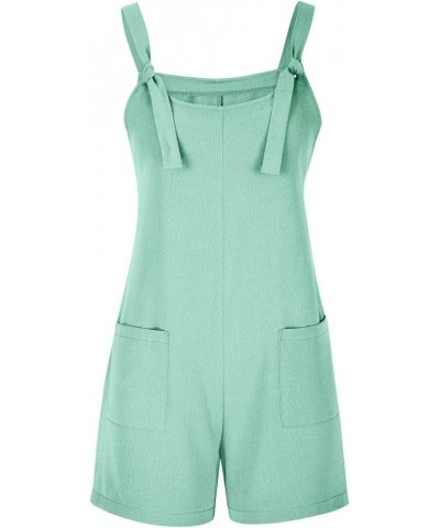 Rompers for Women Summer Casual Sleeveless Overall Comfy Loose Spaghetti Strap Romper Fashion Jumpsuit with Pockets 03 Green ...