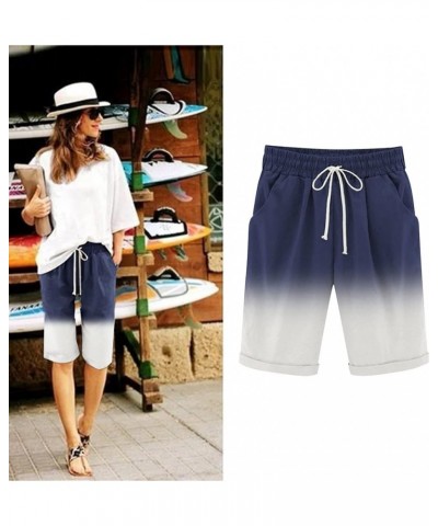 Bermuda Shorts for Women Plus Size,Womens Bermuda Shorts for Summer Casual Workout High Waisted Soft Bermuda Shorts Navy $11....