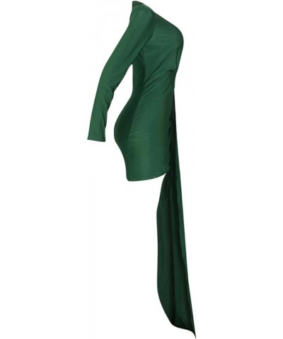 Women's Formal Dresses for Wedding Guest Sexy Tight Fitting V Neck Silk Long Sleeved Casual Short Homecoming Dress Green $15....