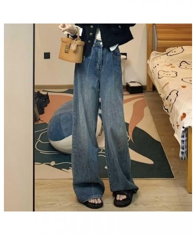 Straight Women Women Baggy Jeans Trousers High Waist E-Girl Style Streetwear Vintage Denim Womens Jeans Trendy Fall Jeans2-bl...