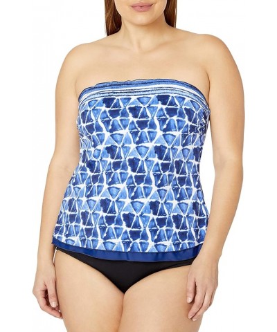 Women's Ruffle Bandeau Tankini Swimsuit Top Navy//Atlantis $9.90 Swimsuits