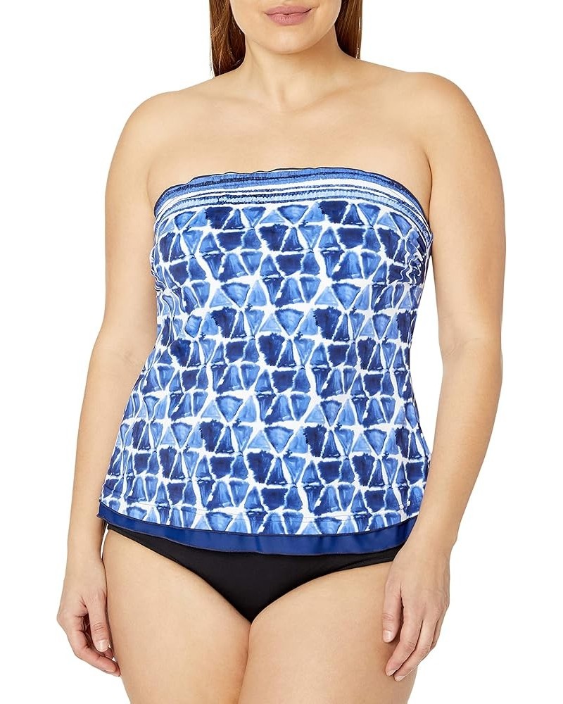 Women's Ruffle Bandeau Tankini Swimsuit Top Navy//Atlantis $9.90 Swimsuits