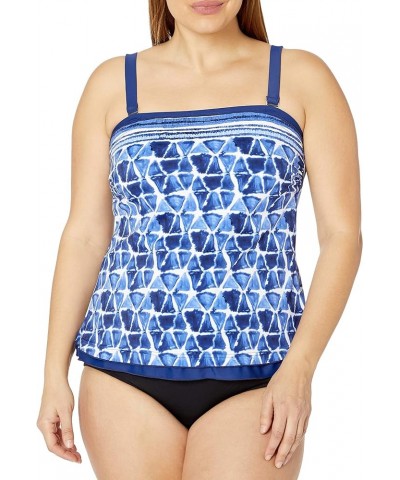 Women's Ruffle Bandeau Tankini Swimsuit Top Navy//Atlantis $9.90 Swimsuits