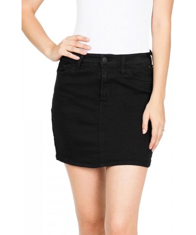 Jeans Women's Juniors Mid Rise Classic Mini Skirts Classic Black $14.74 Skirts