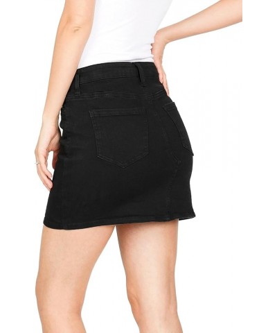 Jeans Women's Juniors Mid Rise Classic Mini Skirts Classic Black $14.74 Skirts