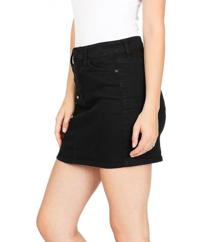 Jeans Women's Juniors Mid Rise Classic Mini Skirts Classic Black $14.74 Skirts