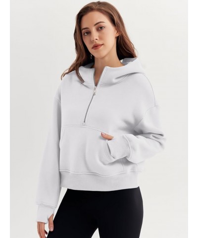 Womens Hoodies Quarter Zip Pullover Oversized Sweatshirts Half Zip Pullover With Pockets Fall Clothes White $20.89 Hoodies & ...