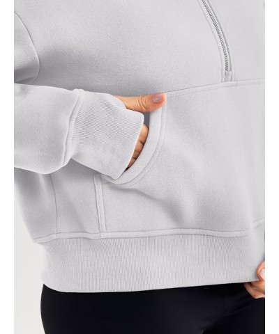 Womens Hoodies Quarter Zip Pullover Oversized Sweatshirts Half Zip Pullover With Pockets Fall Clothes White $20.89 Hoodies & ...