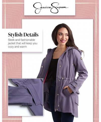 Women's Jacket – Water Resistant Softshell Raincoat, Ruffle Back - Long Hooded Rain Jacket for Women, S-XL Lavender $25.28 Coats