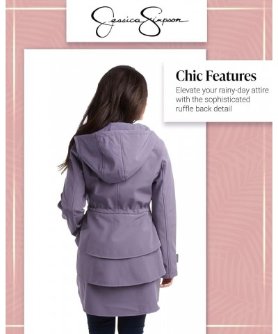 Women's Jacket – Water Resistant Softshell Raincoat, Ruffle Back - Long Hooded Rain Jacket for Women, S-XL Lavender $25.28 Coats