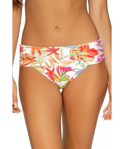 Women's Standard Hannah Foldover High Waist Swimsuit Bikini Bottom Tropical Breeze $29.25 Swimsuits