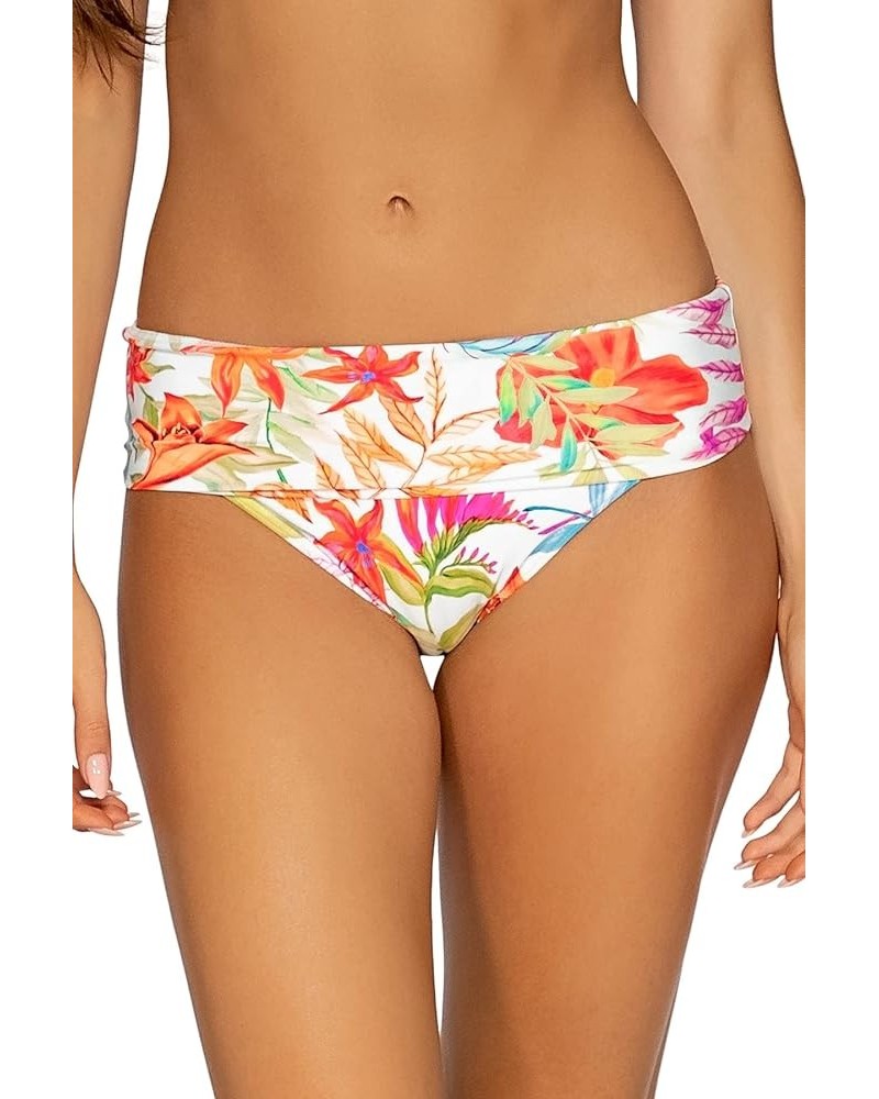 Women's Standard Hannah Foldover High Waist Swimsuit Bikini Bottom Tropical Breeze $29.25 Swimsuits