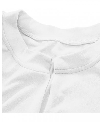 Womens Sexy Tie Front Crop Top Short Sleeve Casual Summer V Neck T Shirt T White $8.99 T-Shirts