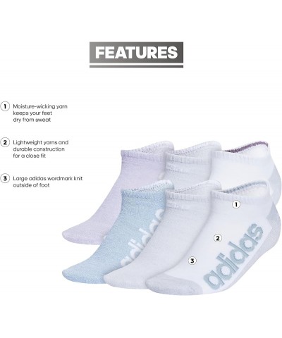 Women's Superlite Linear 3.0 No Show Socks (6-Pair) Wonder Blue/White-clear Onix Grey/Shadow Violet $13.74 Activewear