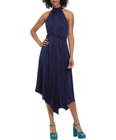 Women's Halter Neck Dress with Empire Waist and Asymmetric Hem Astral Aura $15.70 Dresses