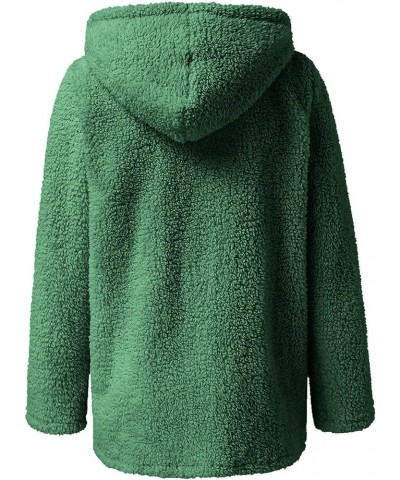 Womens Fleece Sherpa Jacket Winter Warm Fuzzy Jackets Hooded Zip up Jacket Color Block Teddy Outwear Coat with Pocket 04 Gree...