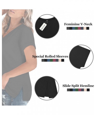 Womens Plus Size Shirt Short Sleeve Summer Casual Tops Oversized Tees Black 20W $15.80 Shirts