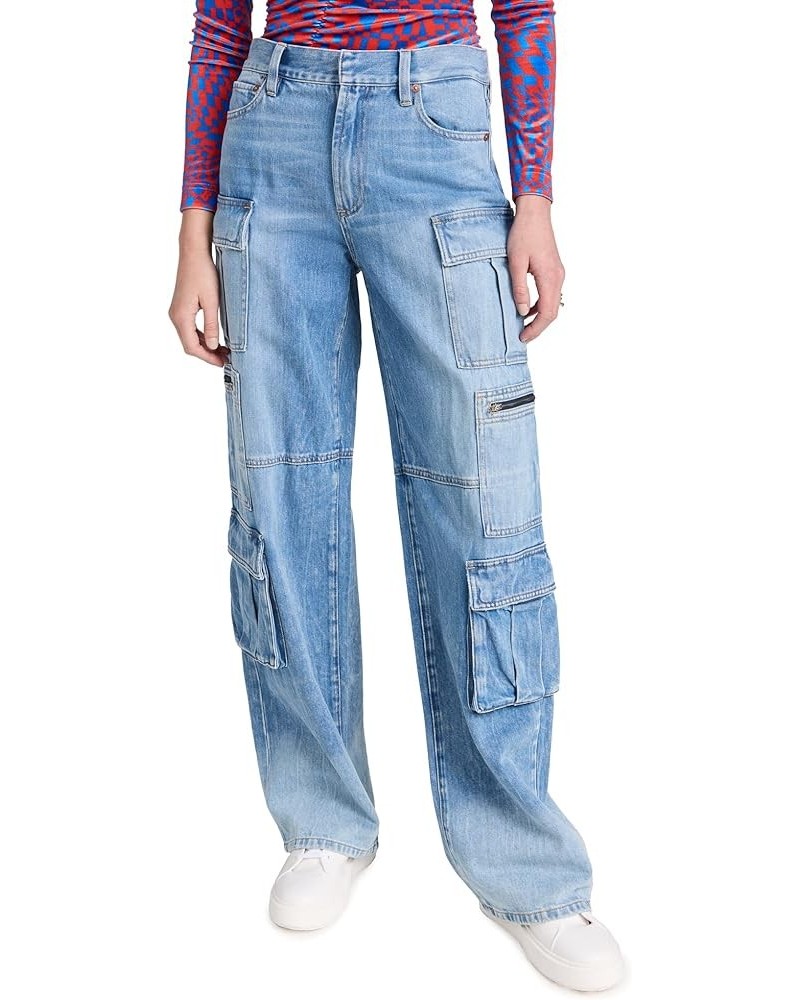 Women's Cay Baggy Denim Cargo Jeans Brea Blue $124.00 Jeans