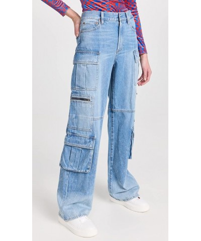 Women's Cay Baggy Denim Cargo Jeans Brea Blue $124.00 Jeans