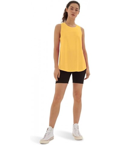 Women's Workout Racerback Tank Tops Loose Fit Sleeveless Athletic Shirts Yolk Yellow $13.13 Activewear