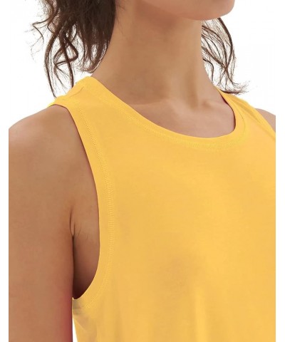 Women's Workout Racerback Tank Tops Loose Fit Sleeveless Athletic Shirts Yolk Yellow $13.13 Activewear