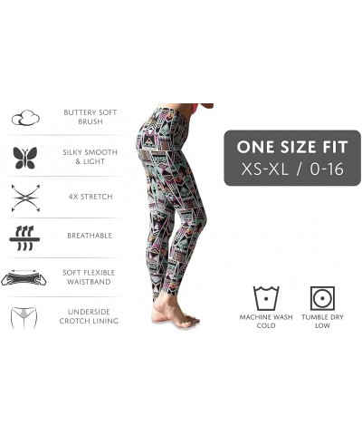 Women's Buttery Soft Brushed Skinny Pant Long Leggings- Multi Packs 6 Pack -Bold Stripes $11.04 Others