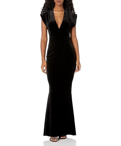 Women's V Neck Rectangle Gown Black $70.79 Dresses