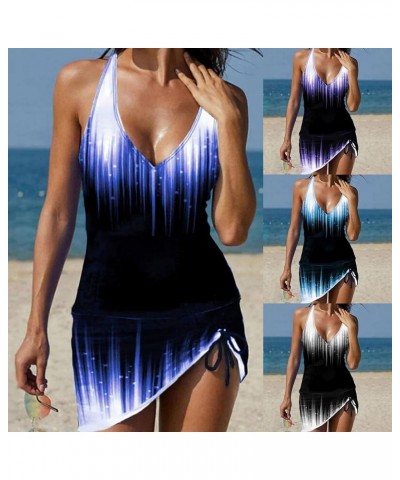 2023 Women's Swimwear Tankini 2 Piece Normal Swimsuit High Waisted Green White Blue Golden Black Padded V Wire Black-e $7.83 ...