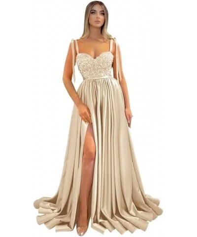 Sparkly Sequin Prom Dress with Slit Spaghetti Straps Formal Evening Gown Wedding Bridesmaid Dress with Pockets Grey $31.98 Dr...