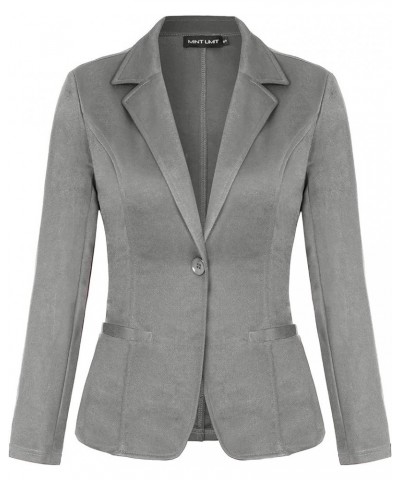 Blazers for Women Casual Long Sleeve Button Front Blazer Work Office Blazers Jacket with Pockets Grey $24.50 Blazers