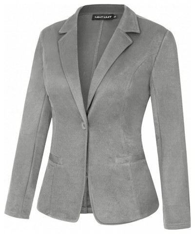 Blazers for Women Casual Long Sleeve Button Front Blazer Work Office Blazers Jacket with Pockets Grey $24.50 Blazers